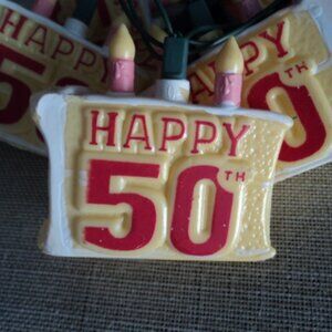 vintage blow mold 50th birthday lights